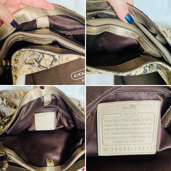 RARE⚡️COACH Limited Edition Hamptons Embossed Python Turnlock Hobo - Picture 9 of 16